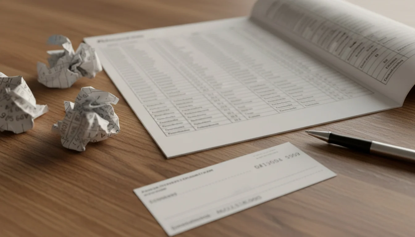 Zerknüllte Wettscheine neben einem Rennprogramm auf dem Tisch