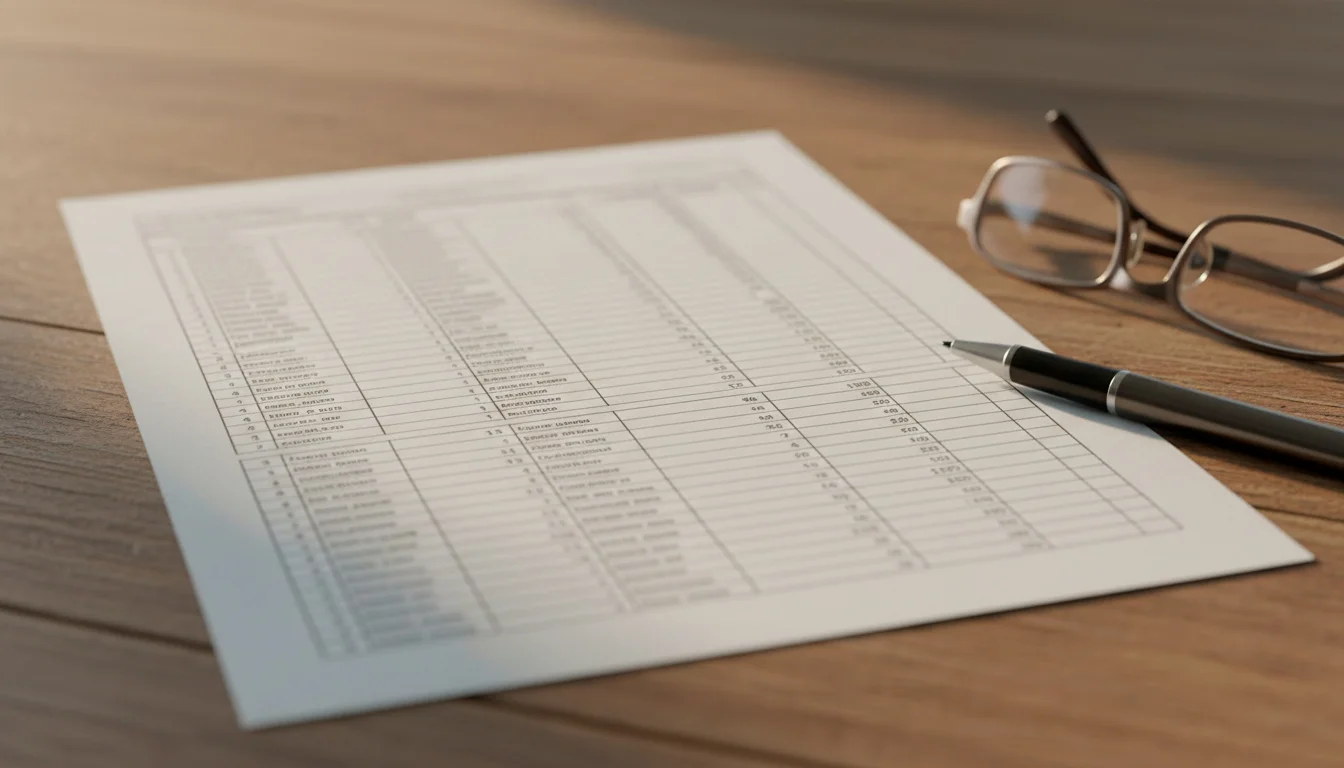 Rennformular mit Leistungsdaten eines Rennpferdes auf einem Tisch