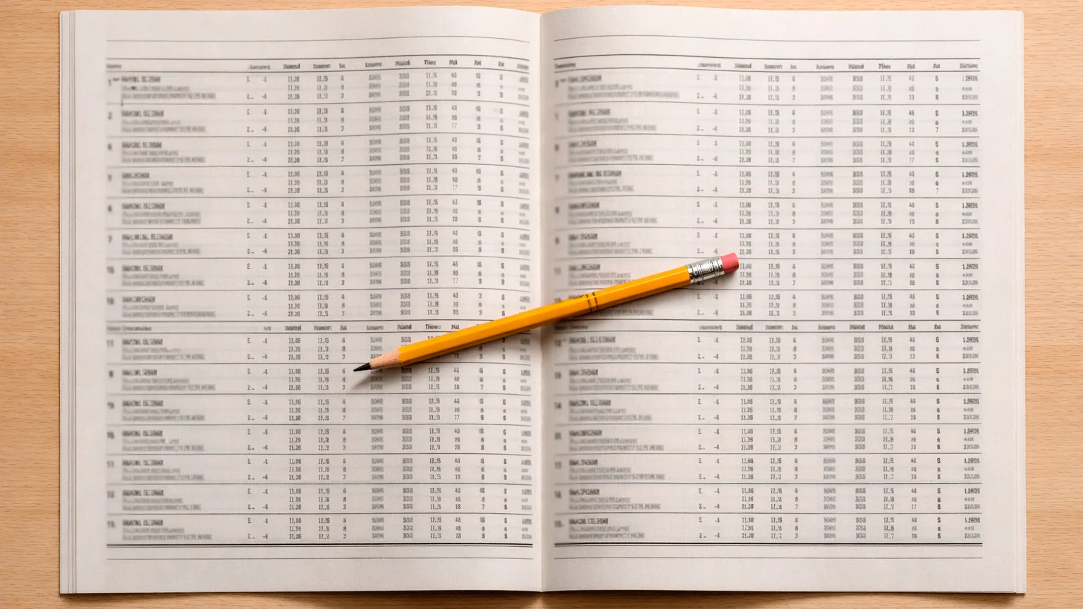 Aufgeschlagene Racecard mit detaillierten Renninformationen